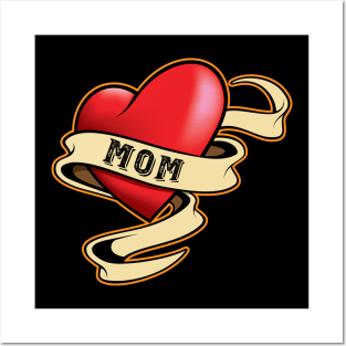 'Mom Heart Tattoo' Awesome Mother's Day Gift Posters and Art